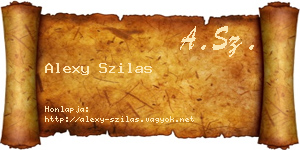 Alexy Szilas névjegykártya