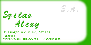 szilas alexy business card